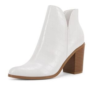 Womens V Cut Ankle Boots Side Zipper Size 9